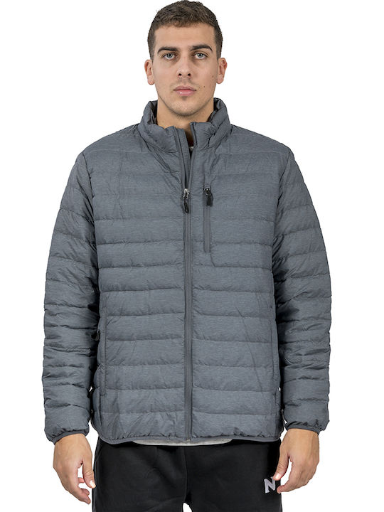 Club Herren Winter Jacke Lässig Γκρι.