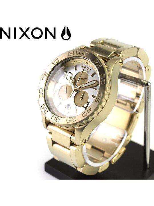 Nixon Women's Watch Chronograph with Gold Metal Bracelet