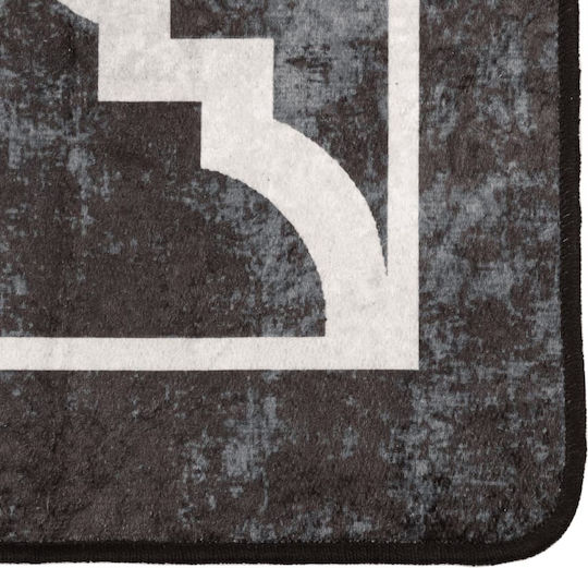 vidaXL Rutschfest Teppich Rechteckig Synthetisch,Polyester/Cotton/Leather Black and White