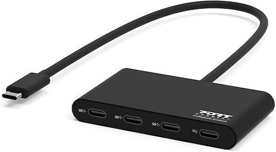 Port Designs USB-Hub 3 Anschlüsse USB 2.0 mit USB-C Anschluss