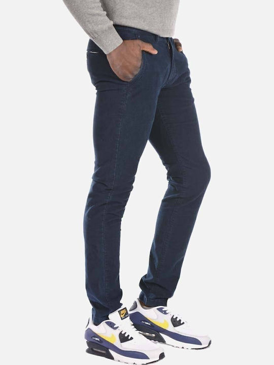 Trousers Chino Elastic in Slim Fit Navy Blue