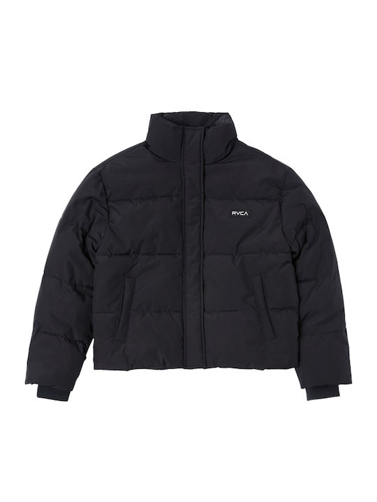Women's Short Puffer Jacket for Winter Black