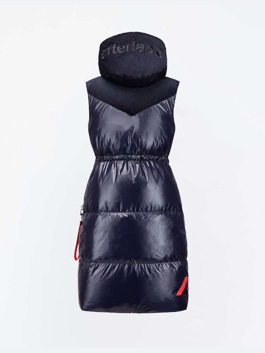 After Label Women's Short Puffer Jacket for Winter Blue