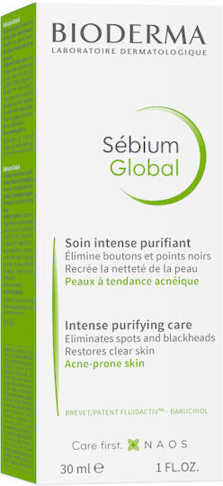 Bioderma Sebium 24ωρη Ενυδατική Λεπτόρρευστη Κρέμα Προσώπου κατά των Ατελειών & της Ακμής με Bakuchiol & AHA 30ml