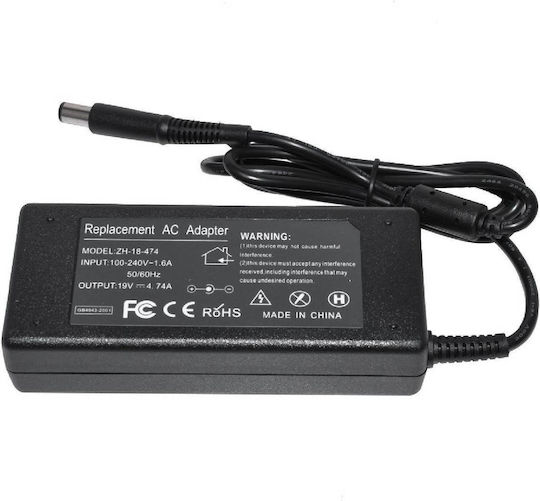 Makki Φορτιστής Laptop 90W 19V 4.74A για HP χωρίς Καλώδιο Τροφοδοσίας και με σετ βυσμάτων