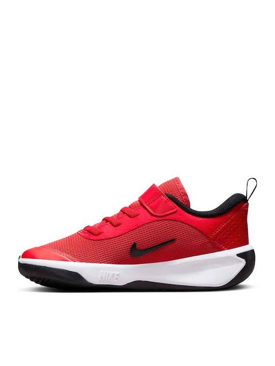 Omni Multi Court Kids Sports Shoes Running with Hoop & Loop Closure Red
