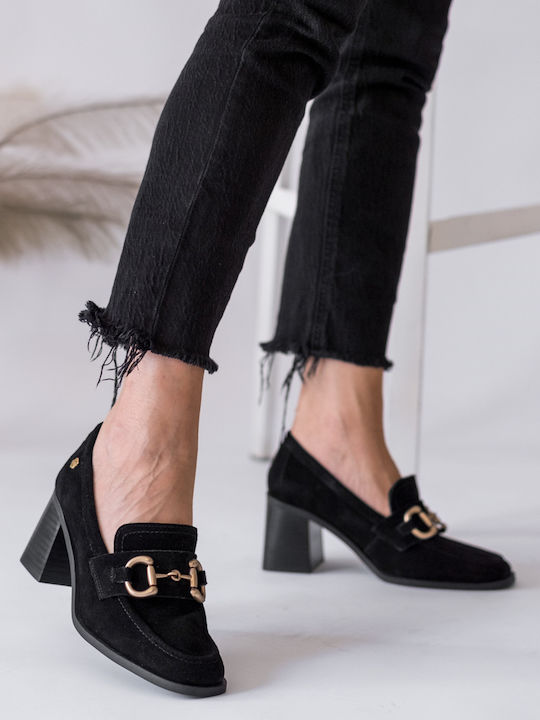 Suede Γόβες Μαύρες