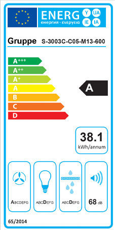 Gruppe Ammos Forte Schiebbarer Dunstabzug 60cm Schwarz