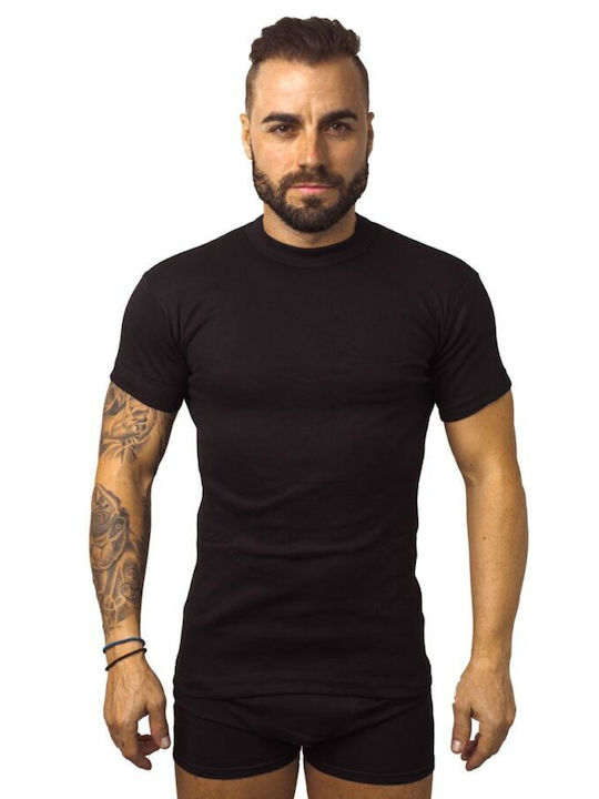 03-1012 Tricou de Corp pentru Bărbați Mâneca Scurtă Negru