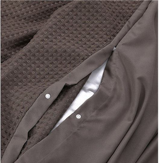 Sleeptime Duvet Cover Set Queen with 2 Pillowcases 240x220 Waffle Taupe