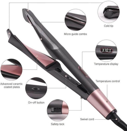 GV-856.GRAY Πρέσα Twist & Curl για Μπούκλες & Ίσιωμα Μαλλιών 50W