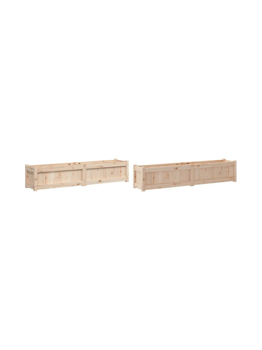 vidaXL Set 2 Planters Wooden Solid Pine Wood Solid Pine Wood