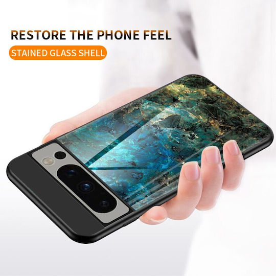 Σχέδιο Marble Back Cover Tempered Glass Μαύρο (Google Pixel 8 Pro)