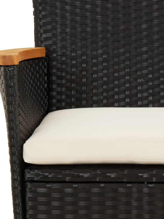 vidaXL Garden & Outdoor Furniture Sets Living Room Set Pieces Black with Pillows