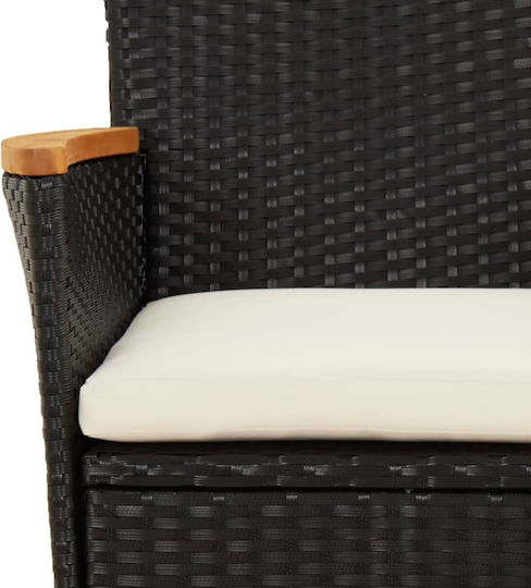 Garten- und Outdoor-Möbelsets 3 Stück Schwarz mit Kissen