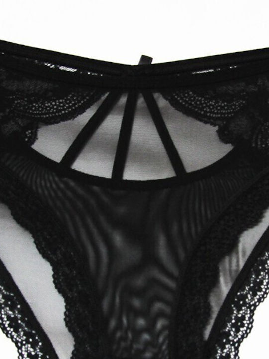 Women's Slip with Lace Black