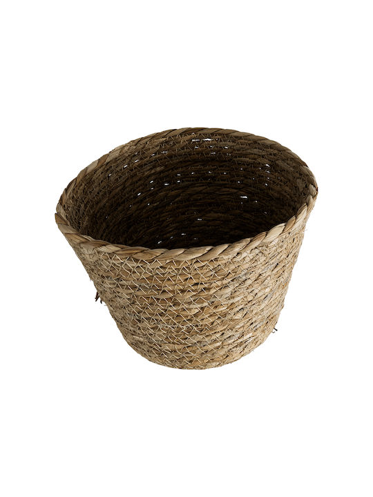 GloboStar Patmos Planter Rattan Brown with Stand 20x20x15cm.