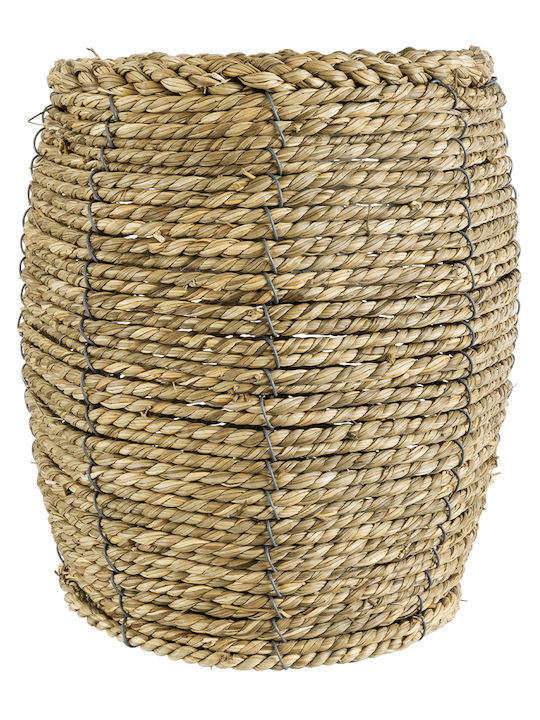 GloboStar THASSOS Übertopf Rattan Beige mit Gestell 18x18x24εκ.