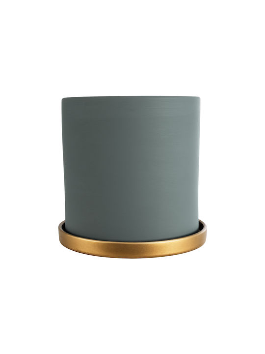 GloboStar Planter Ceramic Gray with Stand 20x20x20cm.