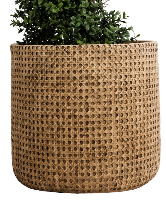 GloboStar Artificial Garden Giuseppe Planter Polyester Brown with Stand 35x35x33cm.