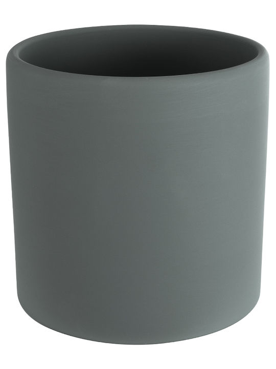 GloboStar Übertopf Keramik Gray mit Gestell 15x15x15εκ.