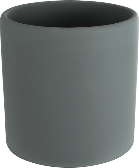 GloboStar Übertopf Keramik Gray mit Gestell 15x15x15εκ.