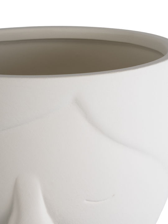 GloboStar Tokyo Planter Ceramic White with Stand 16x16x19cm.