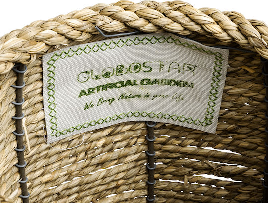 GloboStar THASSOS Κασπώ Rattan Μπεζ με Βάση 18x18x24εκ.