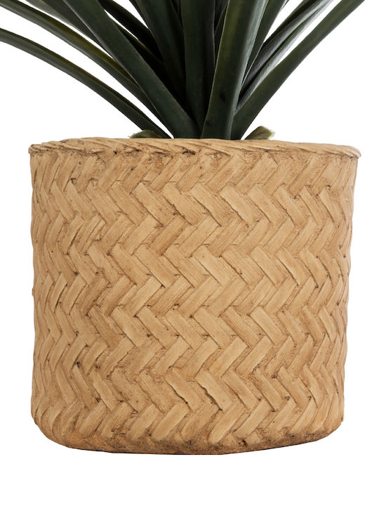 GloboStar Artificial Garden Medrano Planter Polyester Beige with Stand 69x69x23cm.