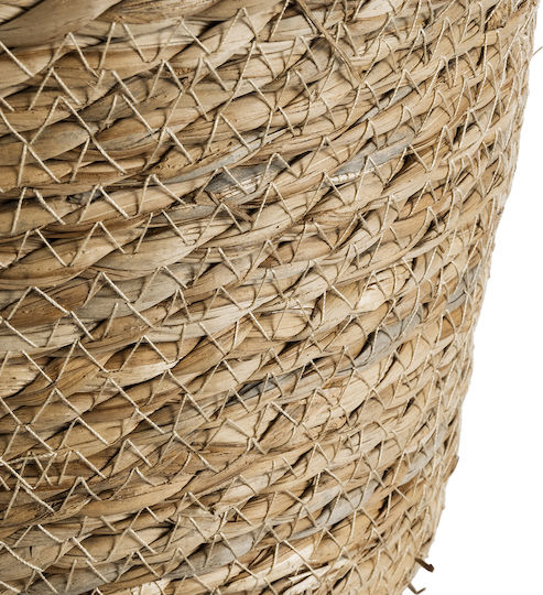 GloboStar Patmos Übertopf Rattan Braun mit Gestell 20x20x15εκ.