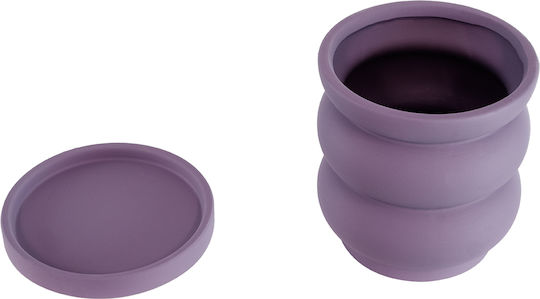 GloboStar Bogota Ghiveci Ceramică Violet cu suport 14x14x15εκ.