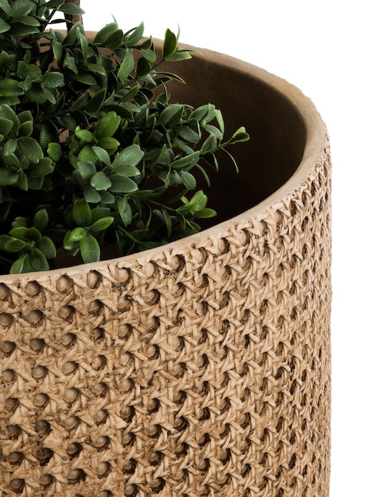 GloboStar Artificial Garden Giuseppe Planter Polyester Brown with Stand 35x35x33cm.