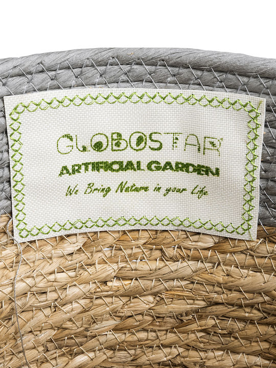 GloboStar Syros Übertopf Rattan Beige mit Gestell 25x25x22εκ.