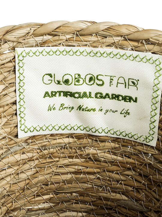 GloboStar Patmos Planter Rattan Brown with Stand 20x20x15cm.