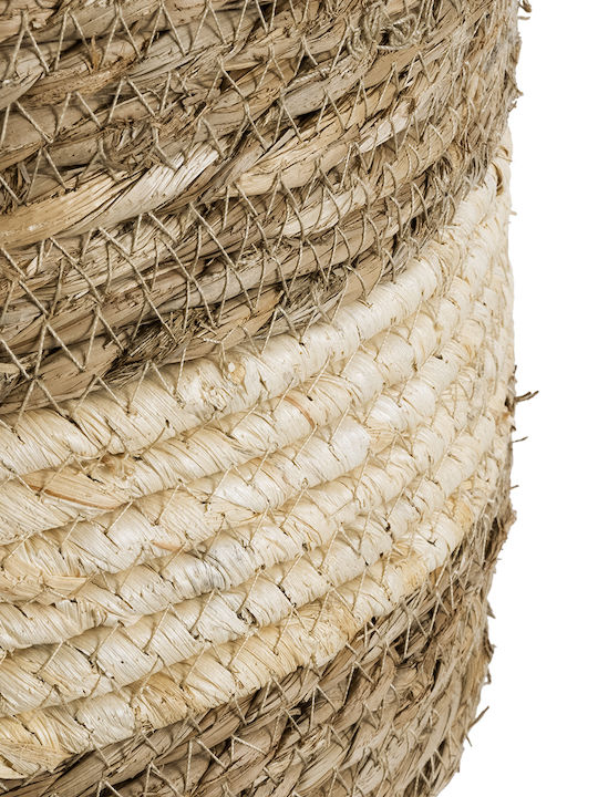 GloboStar Kythira Übertopf Rattan Braun mit Gestell 25x25x18εκ.