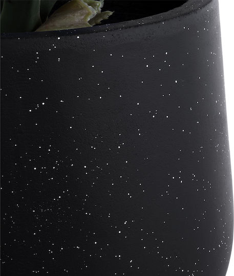 GloboStar Mayfair Κασπώ Πολυεστερικό Μαύρο με Βάση 25x25x30εκ.