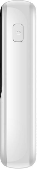 Baseus Qpow Power Bank 10000mAh 22.5W με Θύρα USB-A και Θύρα USB-C Power Delivery / Quick Charge 3.0 Λευκό