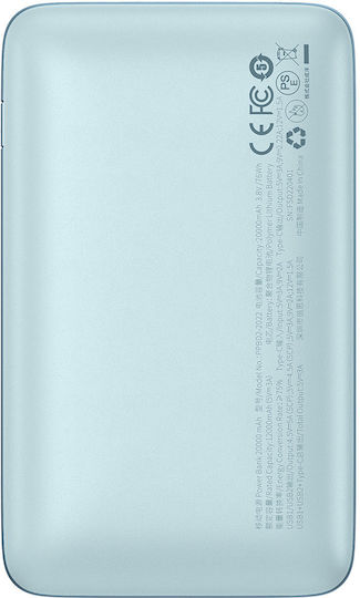 Baseus Bipow Pro Power Bank 20000mAh 22.5W με 2 Θύρες USB-A και Θύρα USB-C Power Delivery Μπλε