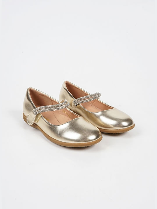 Piazza Shoes Παιδικές Μπαλαρίνες mit Bügel- und Schleifenverschluss Gold