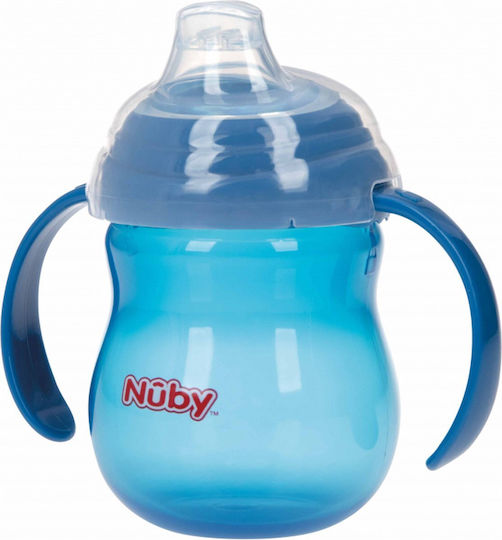 Nuby Εκπαιδευτικό Μπιμπερό Πλαστικό με Λαβές Τιρκουάζ 6m+ 270ml