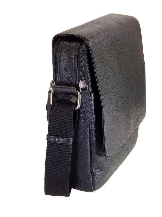 Earth Geantă De Umăr / Tip Crossbody Din Piele Pentru Bărbați Neagră