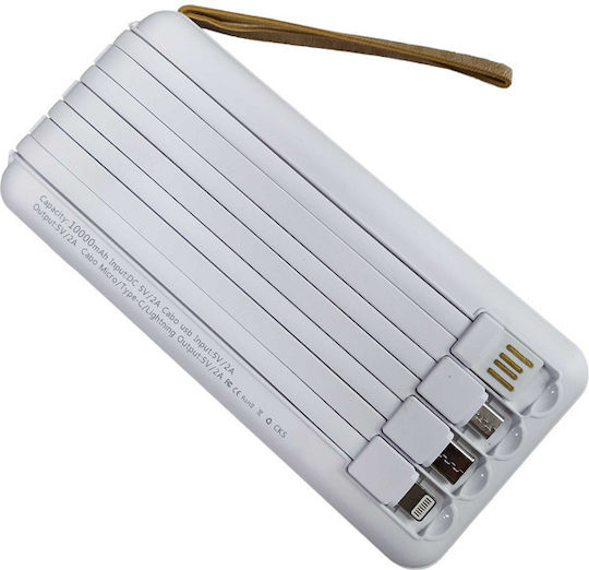 Viaking Y179 Ηλιακό Power Bank 10000mAh Λευκό