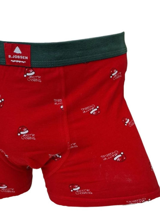 B.Jobsen Men's Boxer Red with Patterns