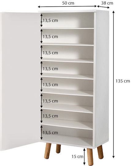 Ξύλινη Παπουτσοθήκη Assiri 50x38x135cm