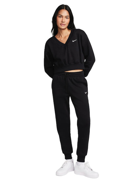 Sportswear Παντελόνι Φόρμας με Λάστιχο Fleece Μαύρο