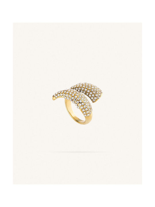 StanStefan Women's Ring with Zircon from Steel Gold Plated