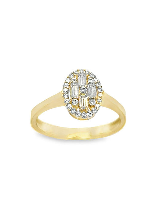 Xryseio Damen Ring mit Zirkonia aus Gold 14K