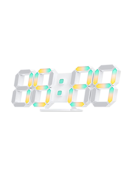EDUP 3D Wall Clock Digital Plastic White