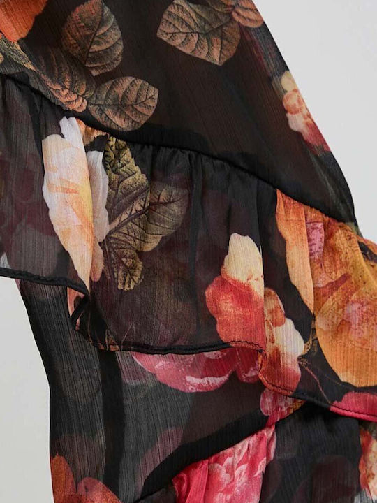 Γυναικεία Μπλούζα Off-Shoulder Μακρυμάνικη peony charm print