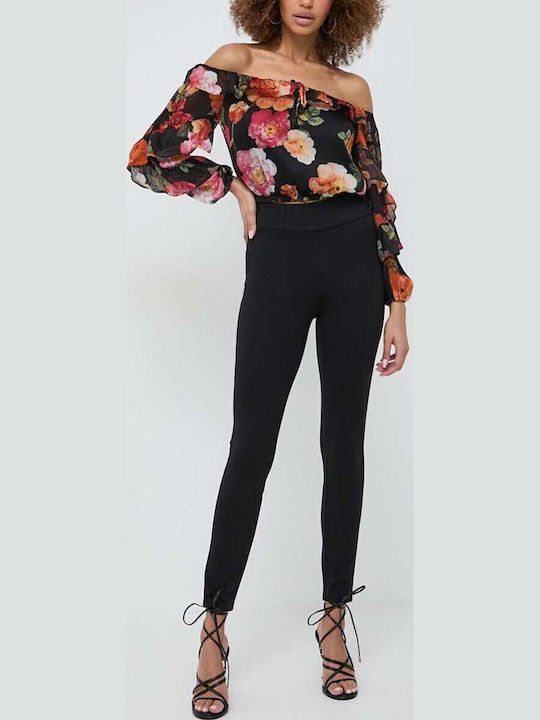 Γυναικεία Μπλούζα Off-Shoulder Μακρυμάνικη peony charm print